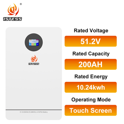 10.24kwh 51.2V 200Ah হোম এনার্জি স্টোরেজ ব্যাটারি ক্যাপাসিটি লিথিয়াম আয়ন রসায়ন এবং 6000 চক্র সঙ্গে
