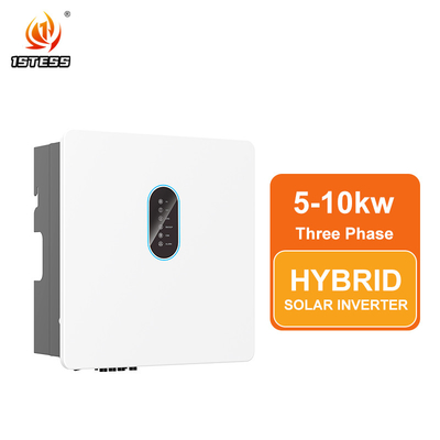 আইপি 65 সিঙ্গল ফেজ 5kw 6kw 8kw 10kw হাইব্রিড সোলার ইনভার্টার উচ্চ ভোল্টেজ 250V-600V খাঁটি সাইন ওয়েভ এমপিপিটি অন / অফ গ্রিড সোলার ইনভার্টার