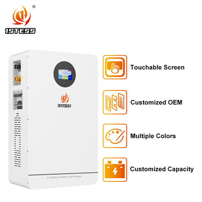 10.24kWh হোম এনার্জি স্টোরেজ 51.2V 200Ah -20°C~60°C পরিসীমা