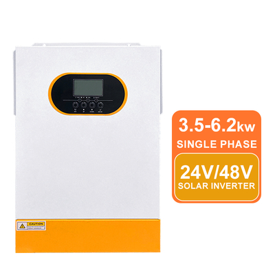 উচ্চ দক্ষতা 24V 3.5kW হাইব্রিড সৌর ইনভার্টার 48V 5.5kw 6.2kw সৌর ইনভার্টার খাঁটি সাইনস ওয়েভ এমপিপিটি চার্জার