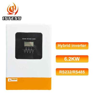 48V 5500W 6200W সোলার হাইব্রিড ইনভার্টার 1 ফেজ ইন আউট MPPT 500VDC ম্যাক্স পিওর সাইন ওয়েভ প্যারালাল 12 ইউনিট ব্যাকআপ পাওয়ার