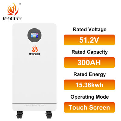 বড় আবাসিক স্টোরেজ ব্যাটারি 15.36kWh LiFePO4 51.2V উচ্চ দক্ষতা দীর্ঘ চক্র জীবন নিরাপদ